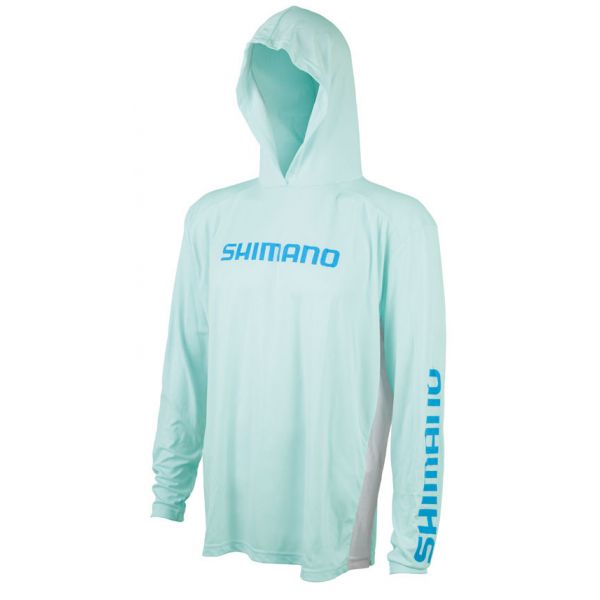 Shimano Long Sleeve Hood Tech T-Shirt - Seagrass - 2XL