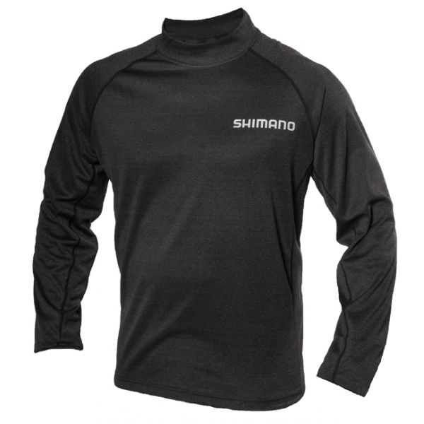 Shimano Navigation NAVLSMNH-BK Mock Neck LS Tee Black