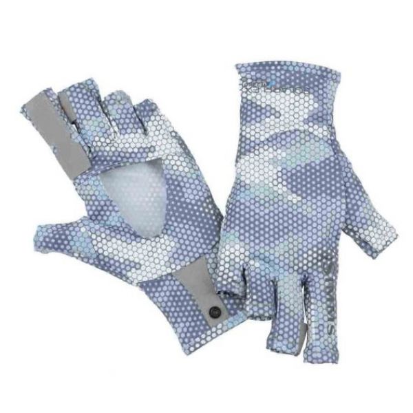 Simms PG-10489 Solarflex Sun Glove - Hex Camo Storm - S