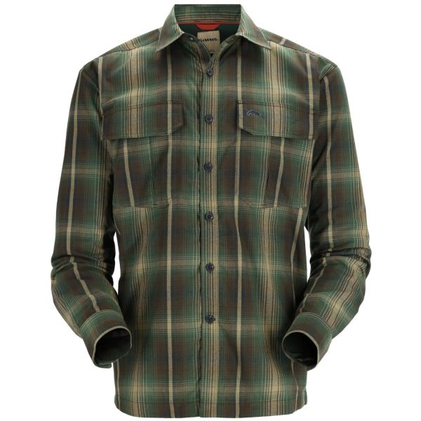 Simms Coldweather Long Sleeve Shirt - Forest Hickory Plaid - Small