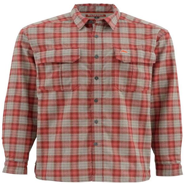 Simms ColdWeather Long Sleeve Shirt - Ruby Plaid - Large