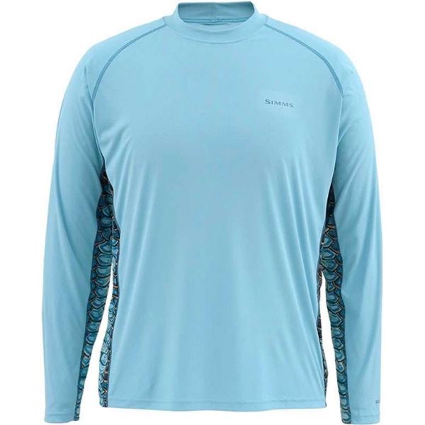 Simms Solarflex Artist LS Crewneck Tarpon Sky Blue - Small