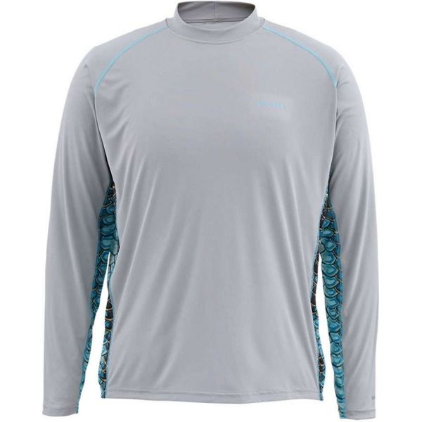 Simms Solarflex Artist LS Crewneck Tarpon Concrete - Small