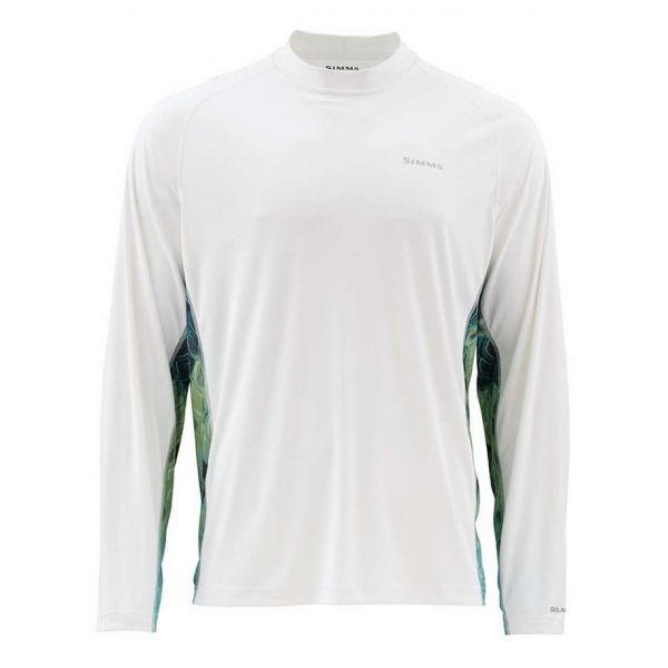 Simms Solarflex Artist L/S Creneck - DeYoung Bass White - XL