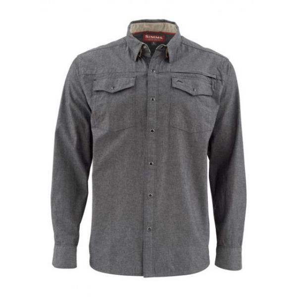 Simms Stillwater Chambray Long Sleeve Shirt - Large