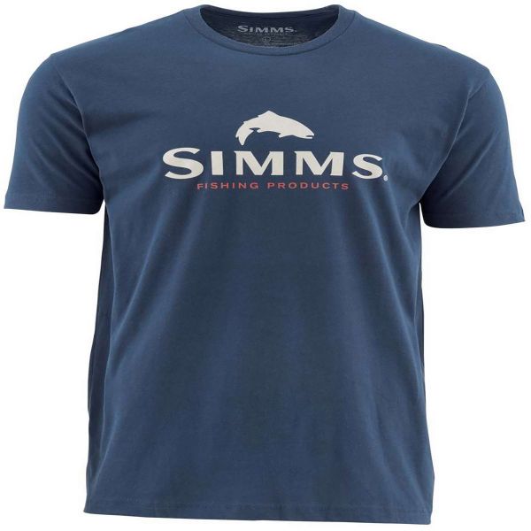 Simms Fast Trout Logo Short Sleeve T-Shirt - Admiral Blue - Small