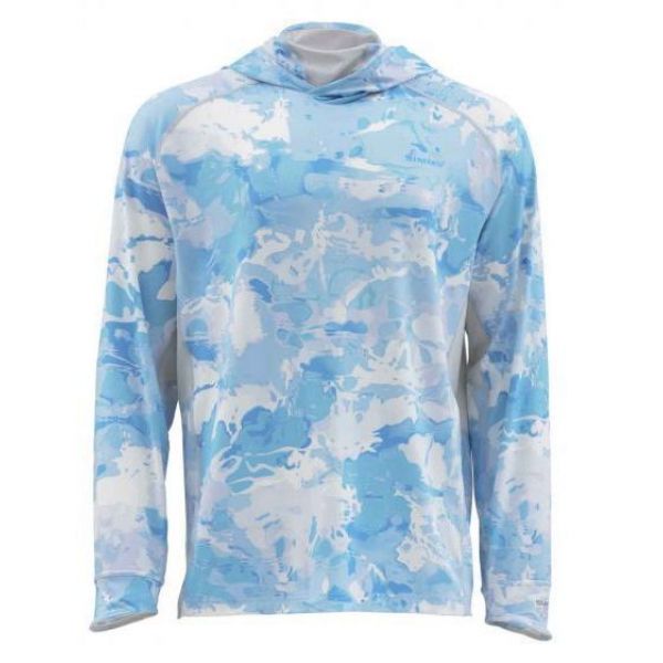 Simms Solarflex Armor LS Shirt - Cloud Camo Blue - Large