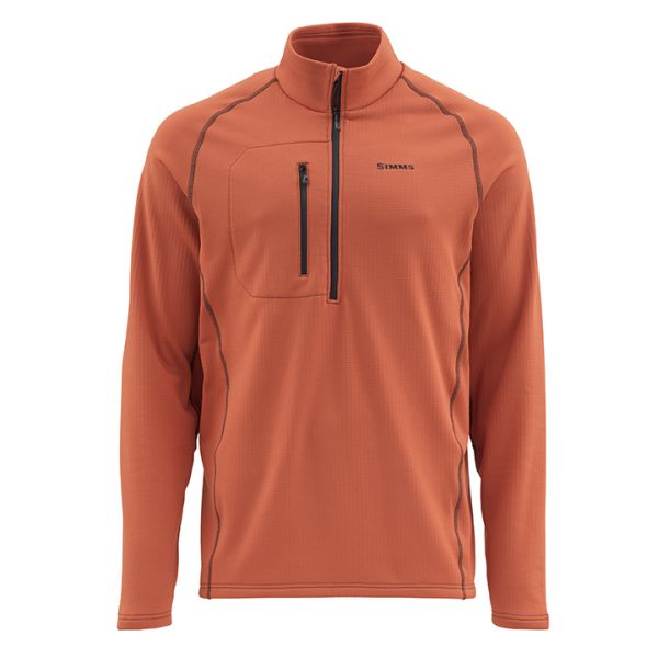 Simms Fleece Midlayer Top - Simms Orange - Medium