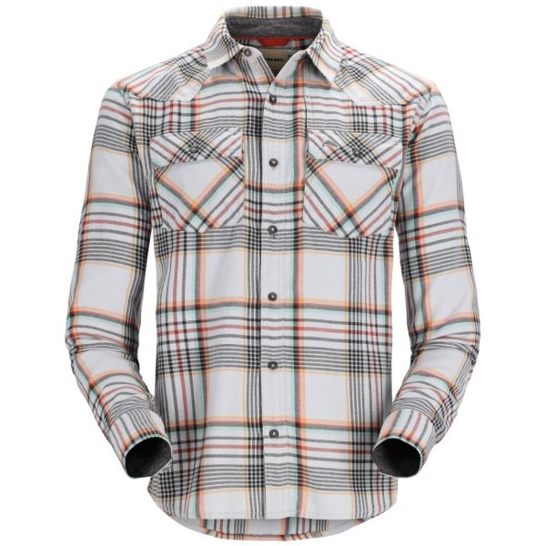 Simms Men's Santee Flannel - Sterling/Clay/Carbon Neo Plaid - Small