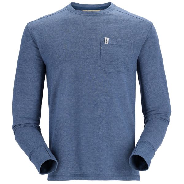 Simms Men's Henry's Fork Crew - Navy Heather - Small