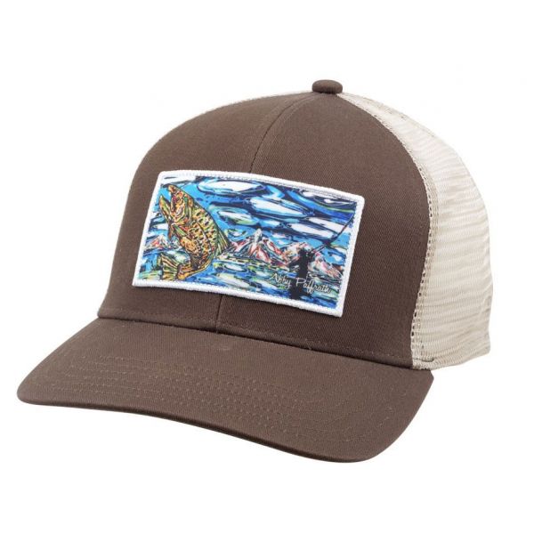 Simms Artist Trucker Tight Lines Hat - Brown