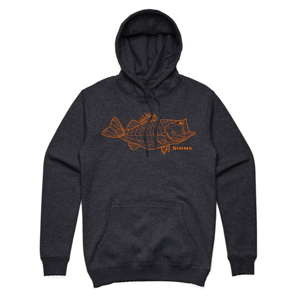 Simms Bass Line Hoody - Charcoal Heather - 2X-Large