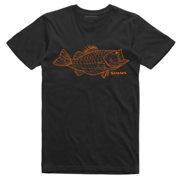 Simms Bass Line T-Shirt - Black - 2X-Large