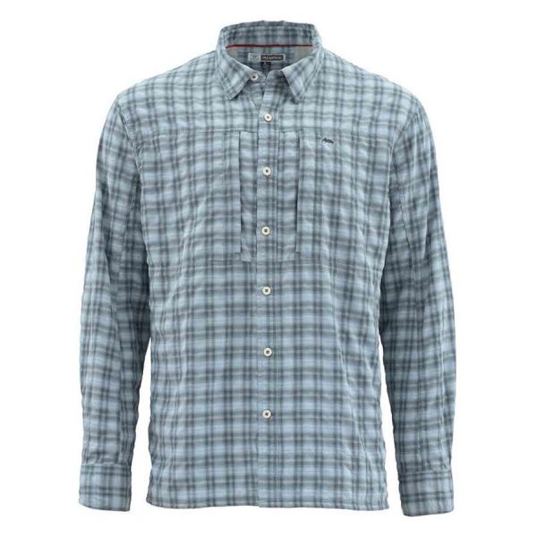 Simms Bugstopper Long Sleeve Plaid Shirt - Storm Plaid - 2XL