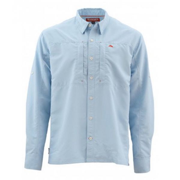 Simms BugStopper Long Sleeve Shirt Solid - Light Blue - Large