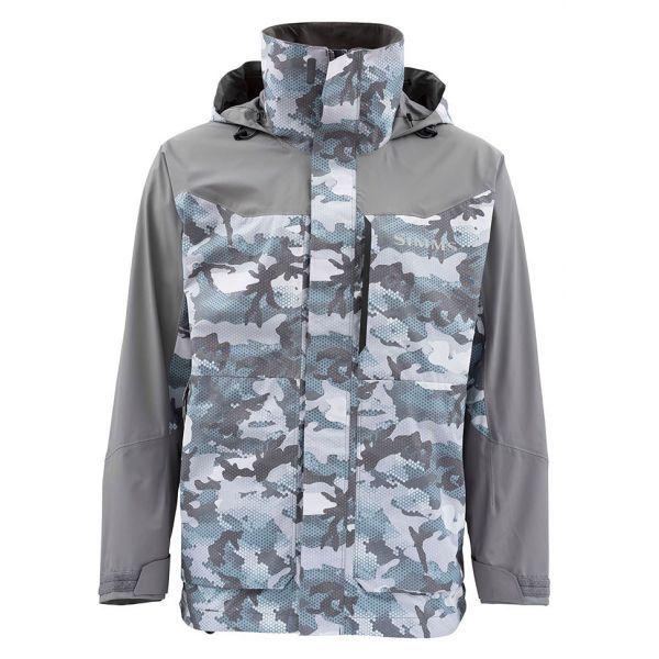 Simms Challenger Fishing Jacket - Hex Flo Camo Grey Blue - 2XL