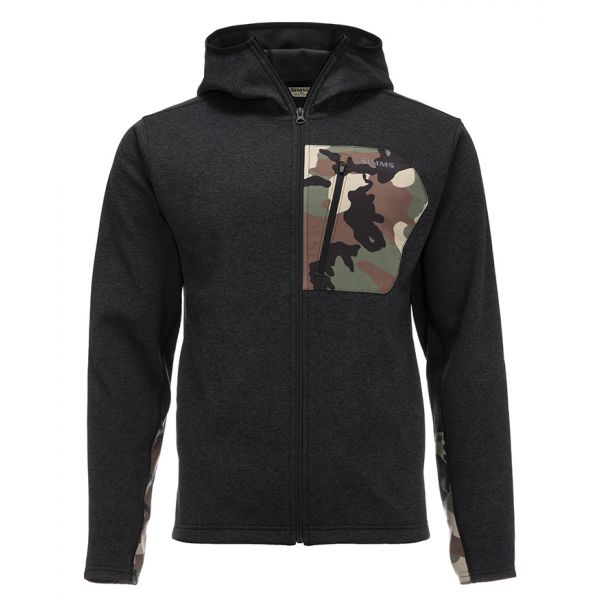 Simms CX Hoody - Black Heather - Large