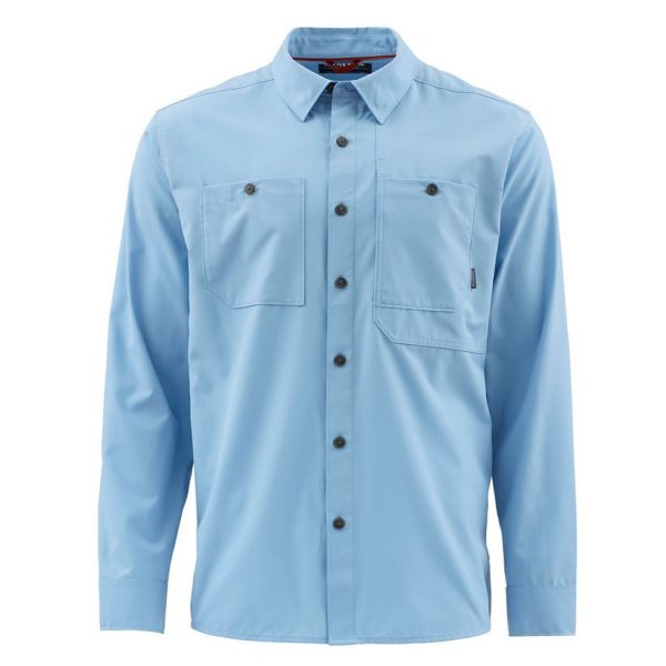 Simms Double Haul Long Sleeve Shirt - Faded Denim - Large