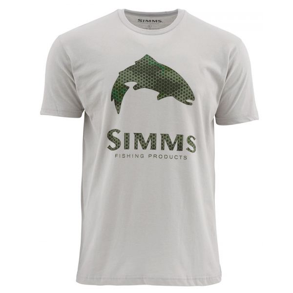 Simms Hex Camo Trout Logo Short Sleeve Shirt - 2X-Large