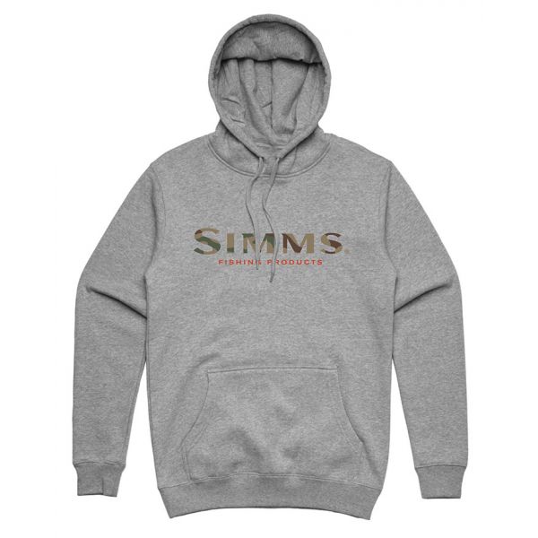 Simms Logo Hoody - Grey Heather - 2X-Large - TackleDirect