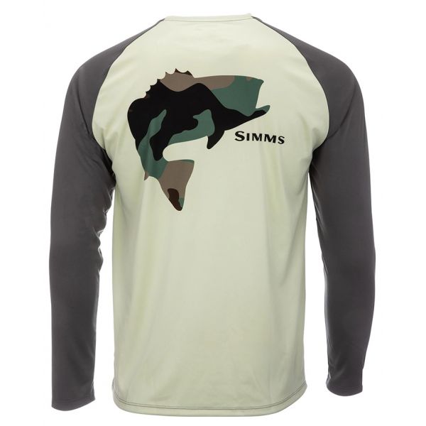 Simms Long Sleeve Tech Tee - Artist Series - Bass/Light Green - 2X-Large