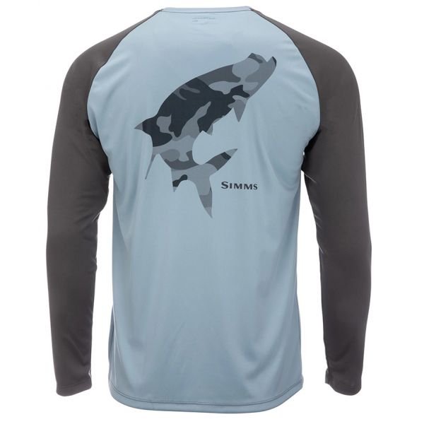 Simms Long Sleeve Tech Tee - Artist Series - Tarpon/Steel Blue - 2X-Large