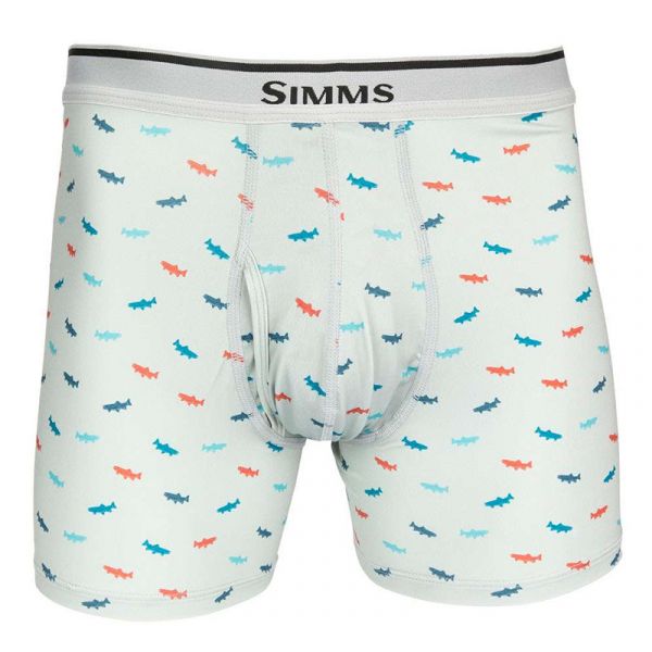 Simms Men's Boxer Briefs - Trout Critter Sterling - 2XL