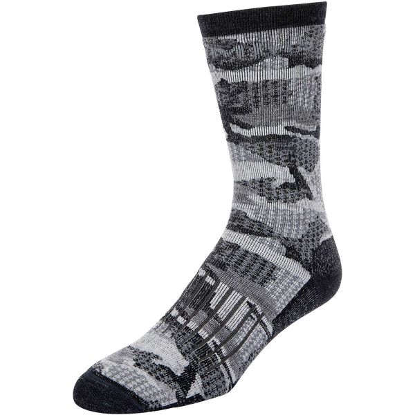 Simms Merino Midweight Hiker Sock - Hex Flo Camo Carbon - Large