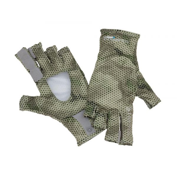 Simms PG-10489 Solarflex Sun Glove - Hex Camo Loden - L