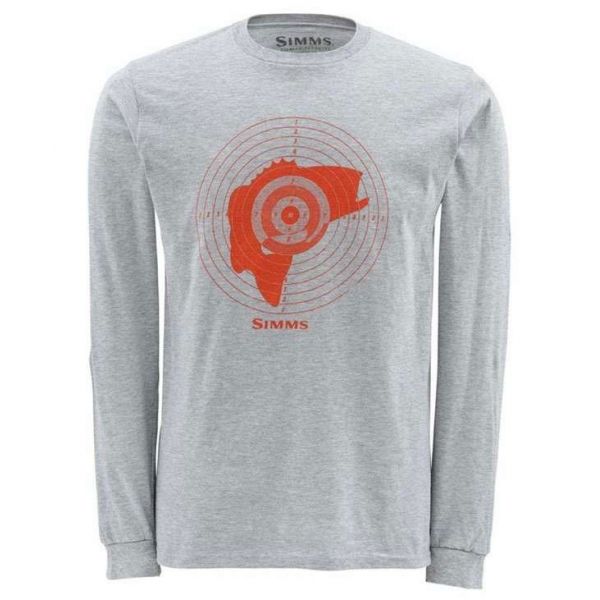 Simms Bass Hunter LS Tee - Ash Grey - Size Large