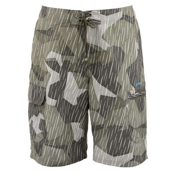 Simms PG-10554 Surf Shorts - Fractal Rain Loden Print - Size 36