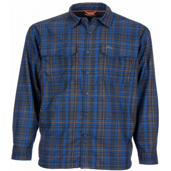 Simms PG-10777 Coldweather Long Sleeve Shirt - Rich Blue Admiral Plaid - 2XL