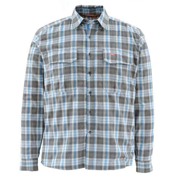 Simms Coldweather L/S Shirt - Tidal Blue Plaid - Small