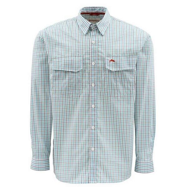 Simms Transit LS Shirt - Teal Plaid - Size XX-Large