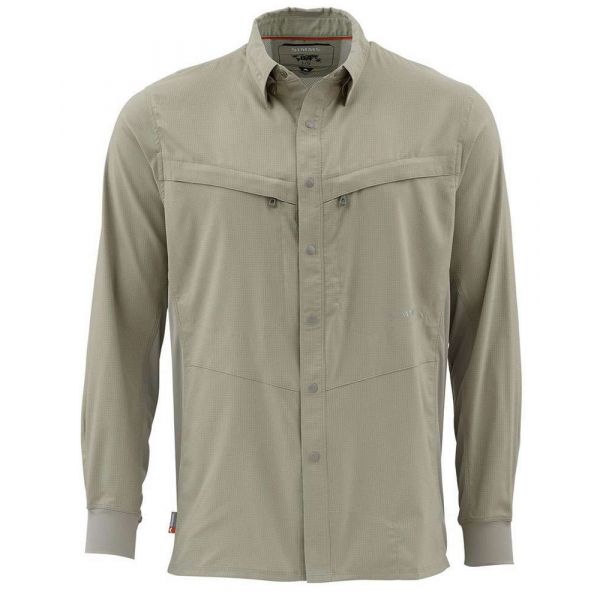 Simms Intruder BiComp Long Sleeve Shirt - Dark Khaki - Small