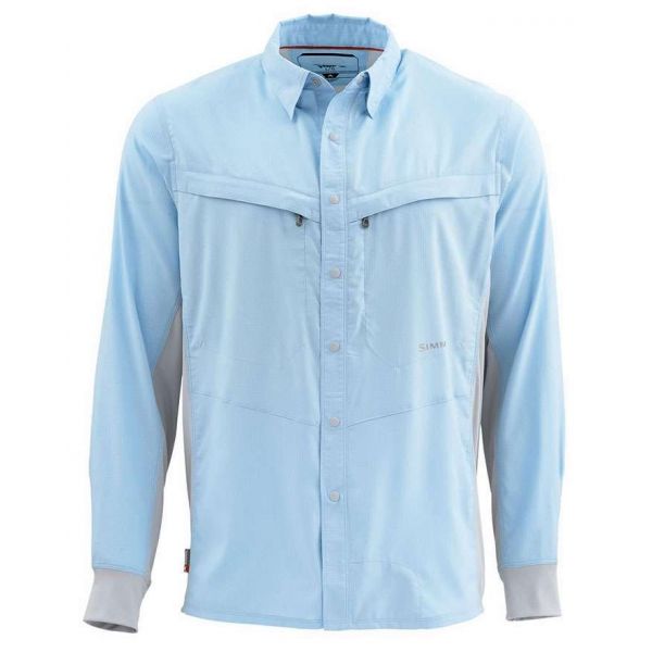 Simms Intruder BiComp Long Sleeve Shirt - Light Blue - Small