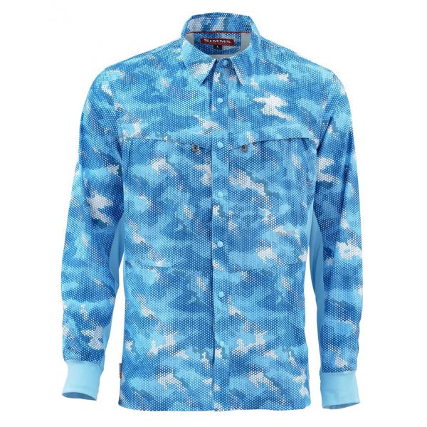 Simms PG-11561 Intruder BiComp Long Sleeve Shirt - Hex Camo Sky Blue 2XL