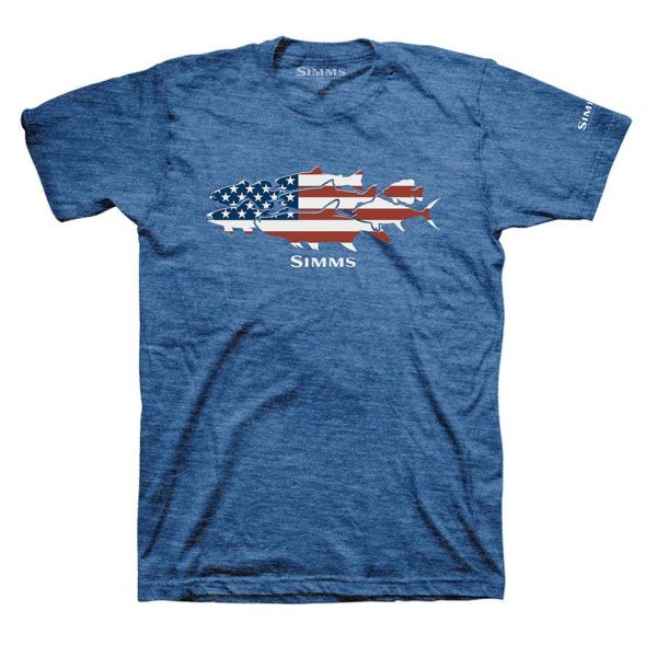 Simms Flag Species Short Sleeve T-Shirt - Royal Heather - L