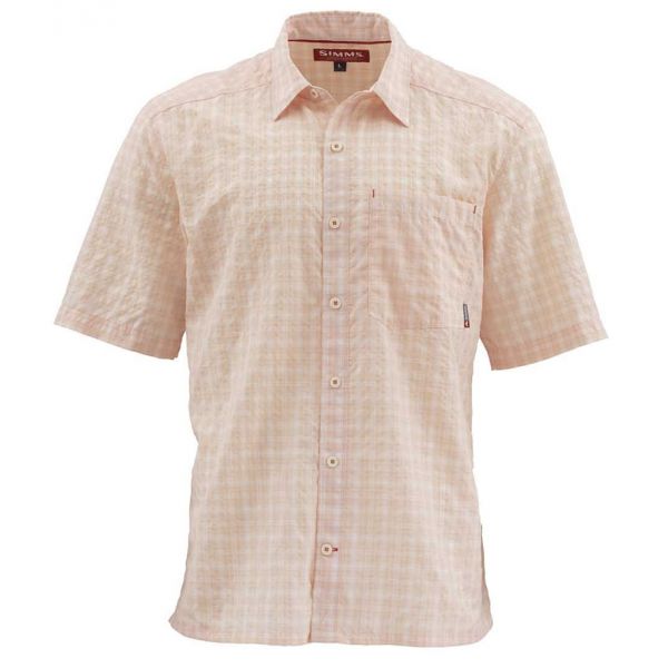 Simms Morada Short Sleeve Shirt - Soft Pink Plaid - 3XL