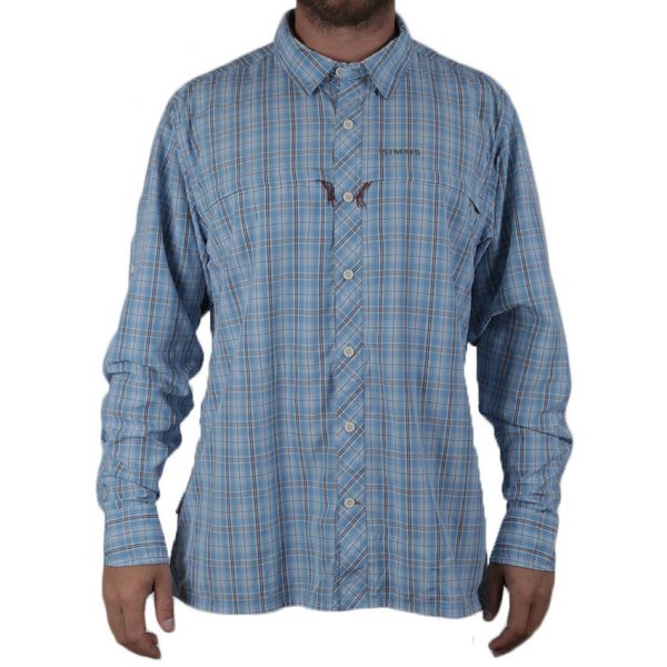 Simms Stone Long-Sleeve Shirt - Harbor Blue Plaid - 2XL