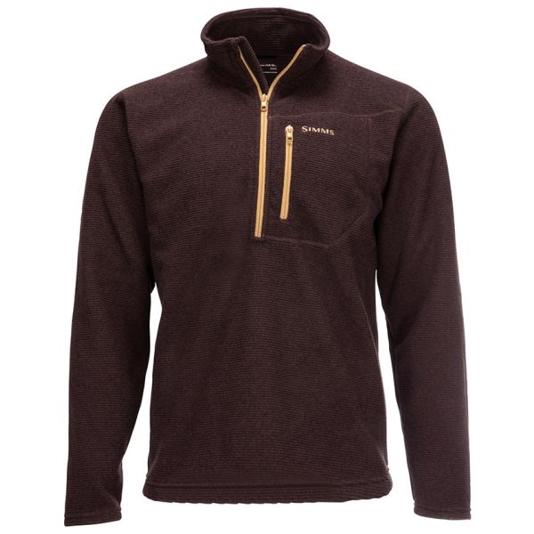 Simms Rivershed Quarter Zip Shirt - Mahogany - 2X-Large