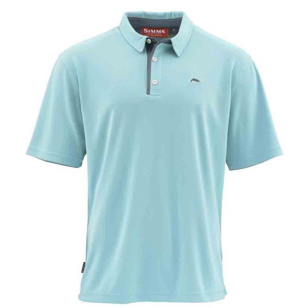 Simms Polo Short Sleeve Shirt - Turquoise - 2XL