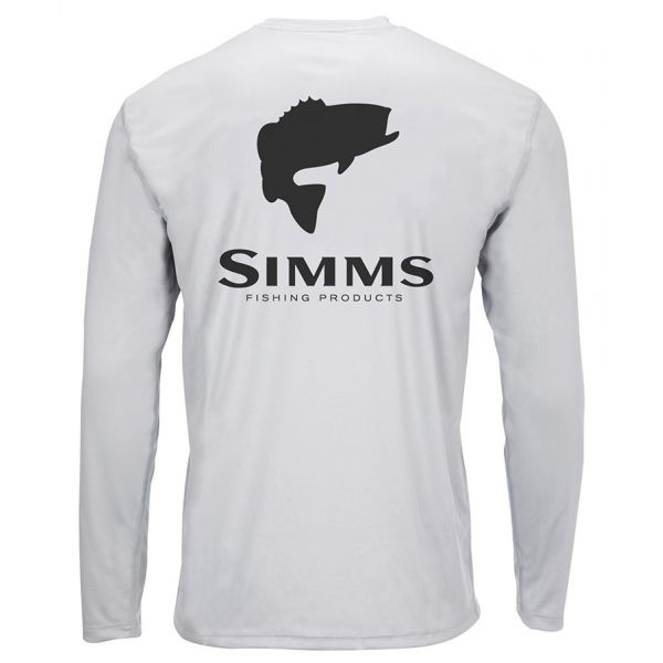 Simms Solar Tech Long Sleeve Tee - Bass Logo Sterling - 2X-Large