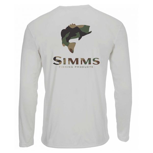 Simms Solar Tech Long Sleeve Tee - Bass Logo Sterling CX Camo - 2X-Large