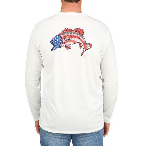 Simms Solar Tech Long Sleeve Tee - Star Spangled Smallie - 2XL