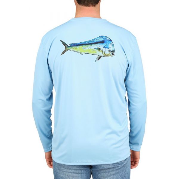 Simms Solar Tech Long Sleeve Tee - Dorado Faded Denim - M