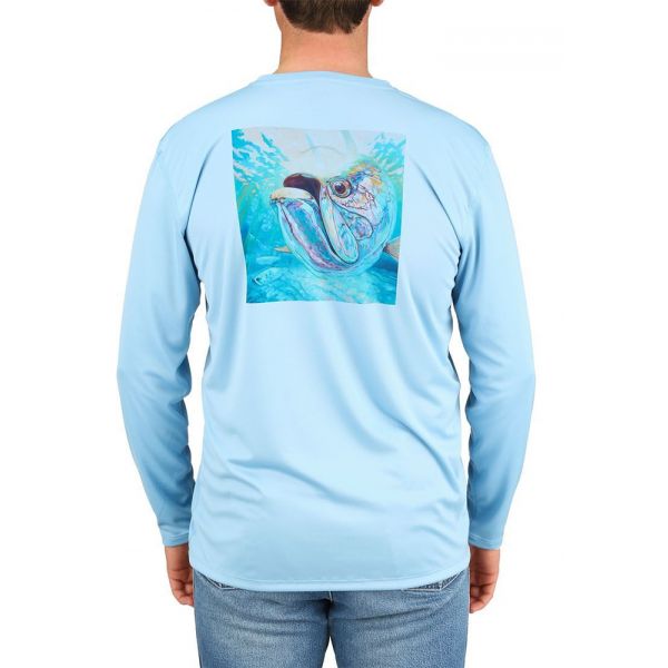 Simms Solar Tech Long Sleeve Tee - Sun Faded Denim - L