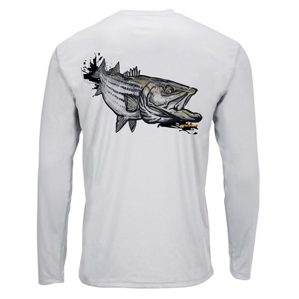 Simms Solar Tech Long Sleeve Tee - Striper Eat Sterling - Large