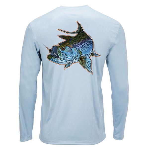 Simms Solar Tech Long Sleeve Tee - Tarpon Turn Steel Blue - 2X-Large