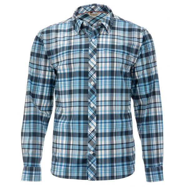 Simms Stone Cold Long Sleeve Shirt - Nightfall Madras Plaid - Large